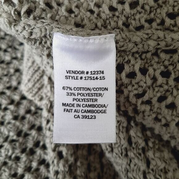 NORTHERN REFLECTIONS Open Front Knit Cardigan Sweater Sage Green Sz XXL - Picture 12 of 12